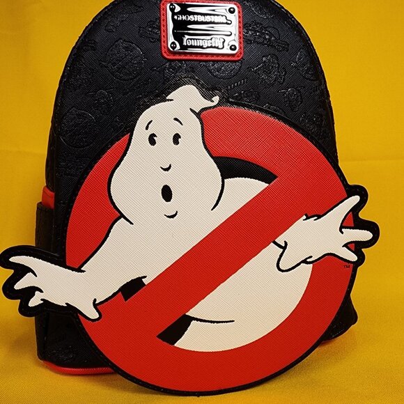 Loungefly Ghostbusters Logo Glow in the Dark Halloween Mini Backpack NEW - Picture 2 of 12